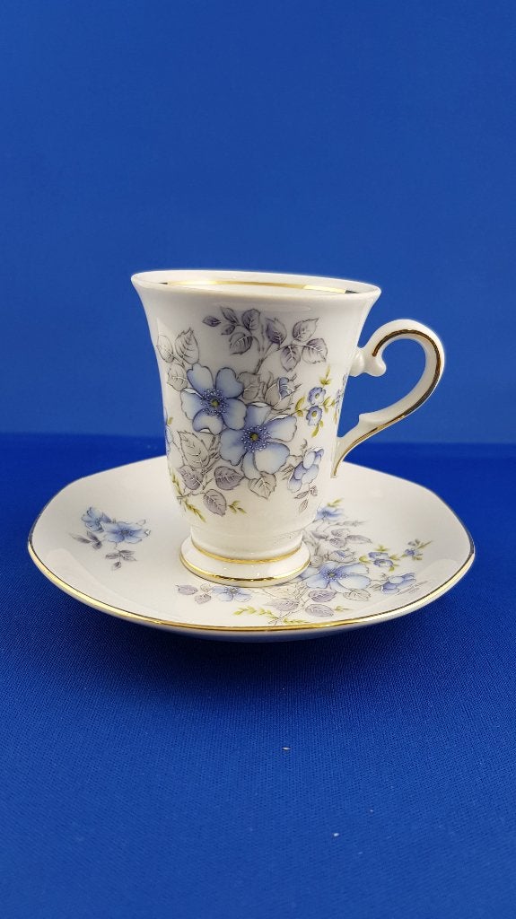 Bavaria Tischenreuth kop en schotel, wit blauwe bloem x2 6A2, Tweedehands verkoop, Tweedehands verkoop, Gebruikt, Ophalen of Verzenden