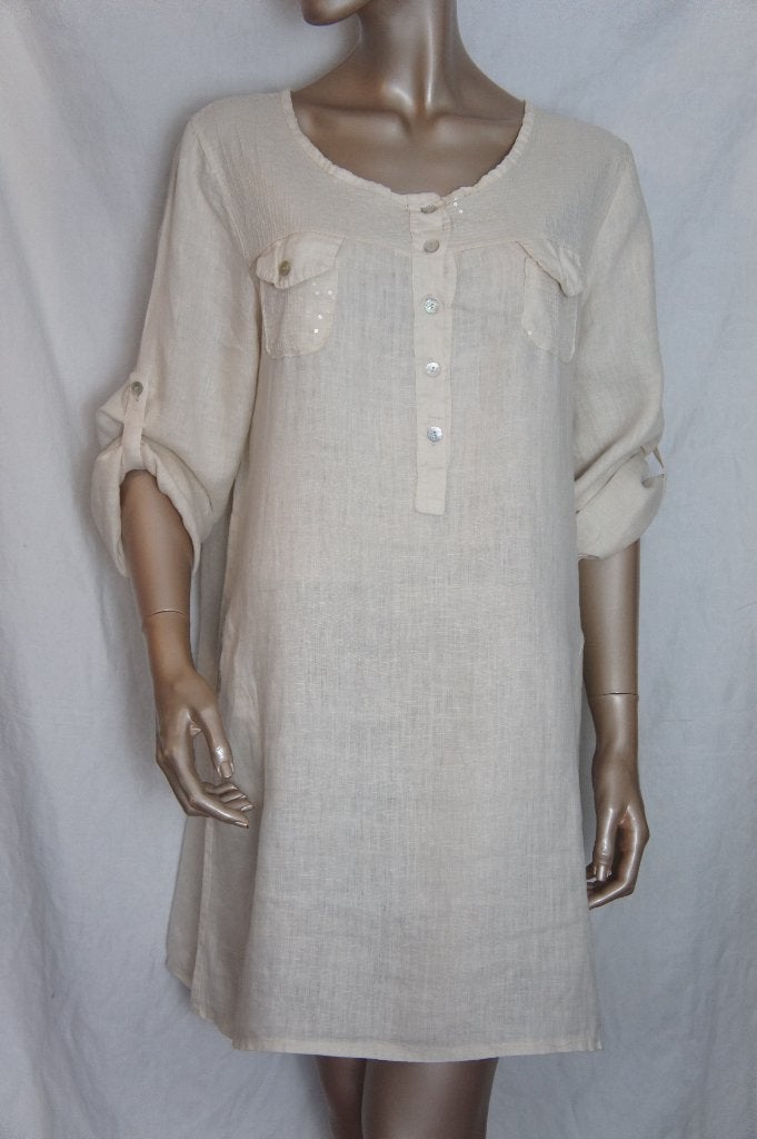 Linen tuniek maat XL, Verzenden, Zo goed als nieuw, Maat 46/48 (XL) of groter