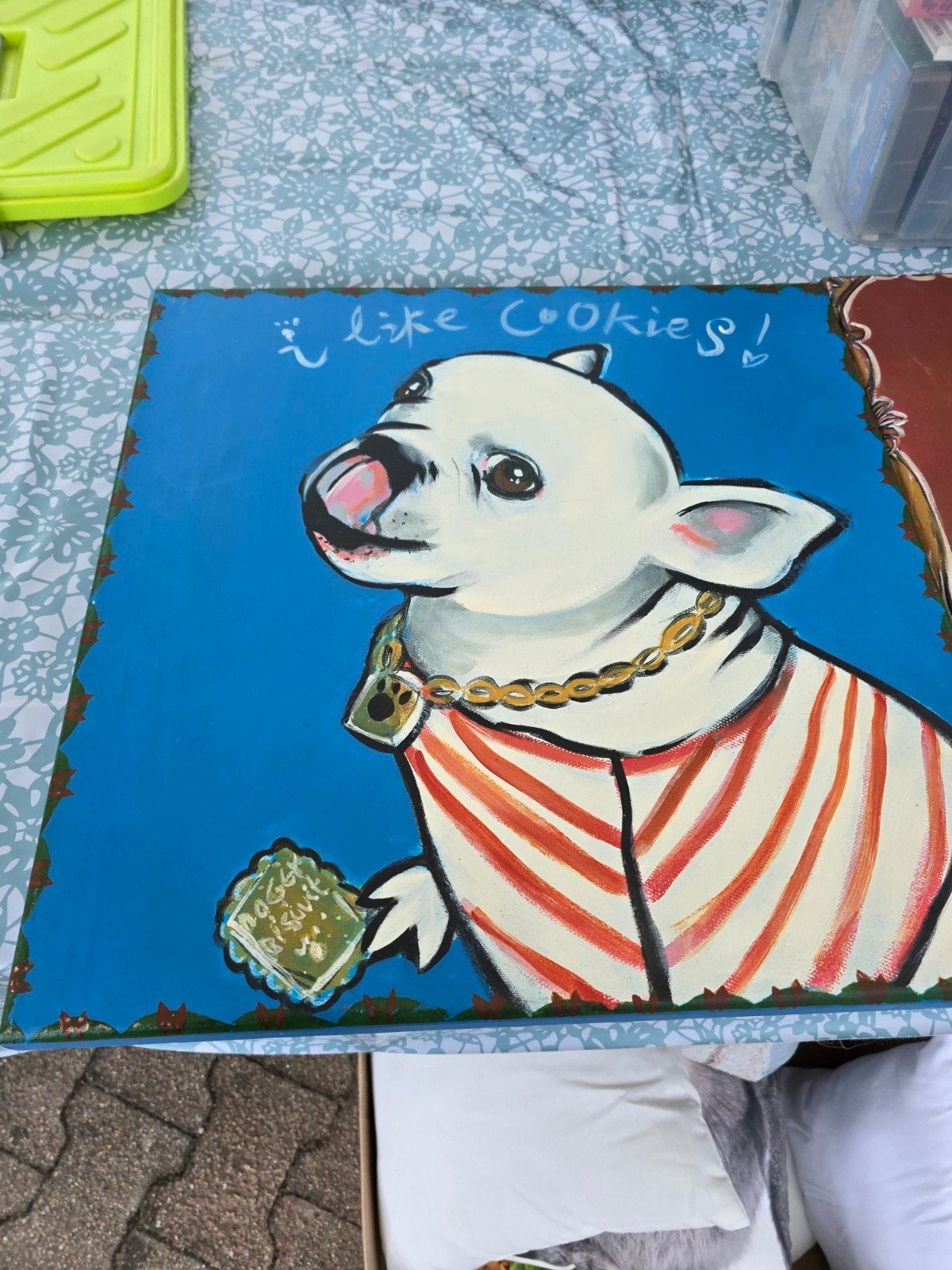 Te koop: Canvas met hond, Ophalen, Zo goed als nieuw, Schilderij