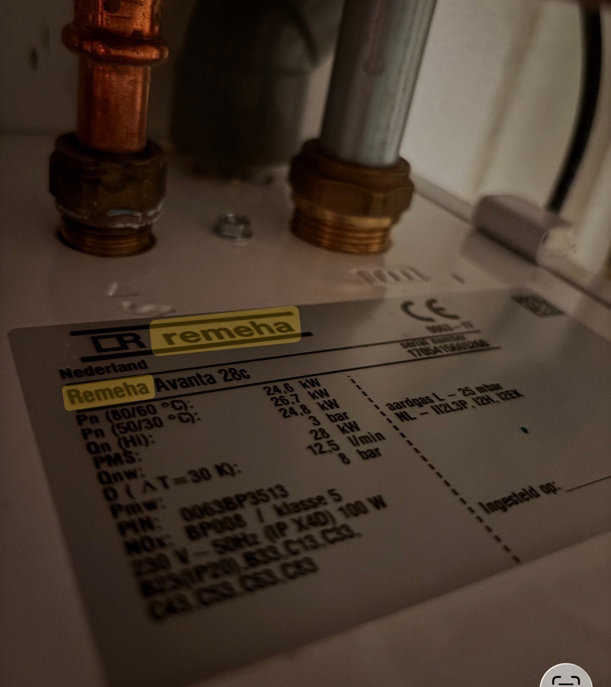 Remeha avanta 28C,  CW4 HR Ketel, Ophalen, Aardgas, Geiser, Minder dan 20 liter