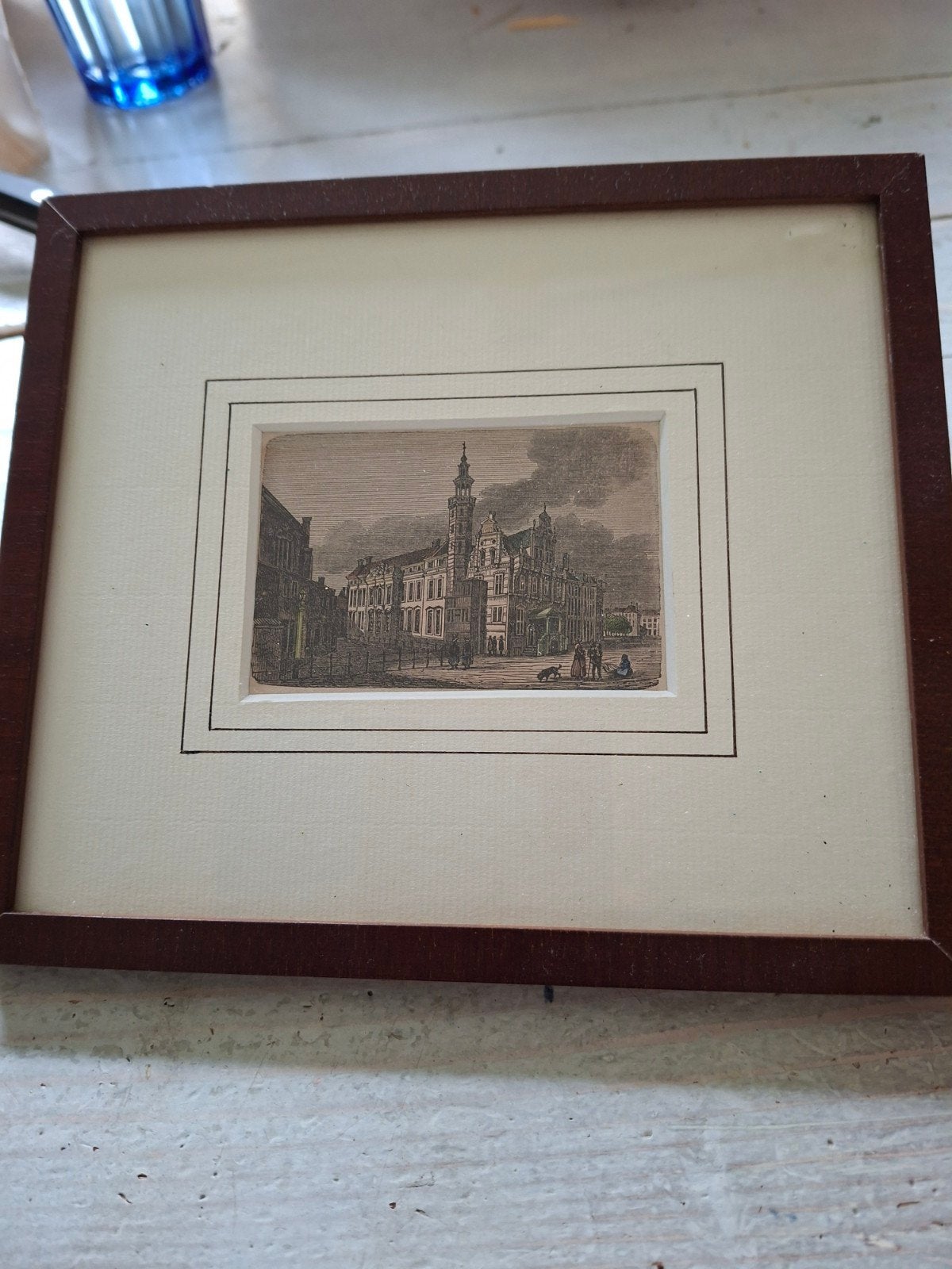 Houtgravure Oude Stadhuis Den Haag - Zeer Goede Staat, Antiek en Kunst, Kunst | Etsen en Gravures, Ophalen of Verzenden, Stadsgezicht