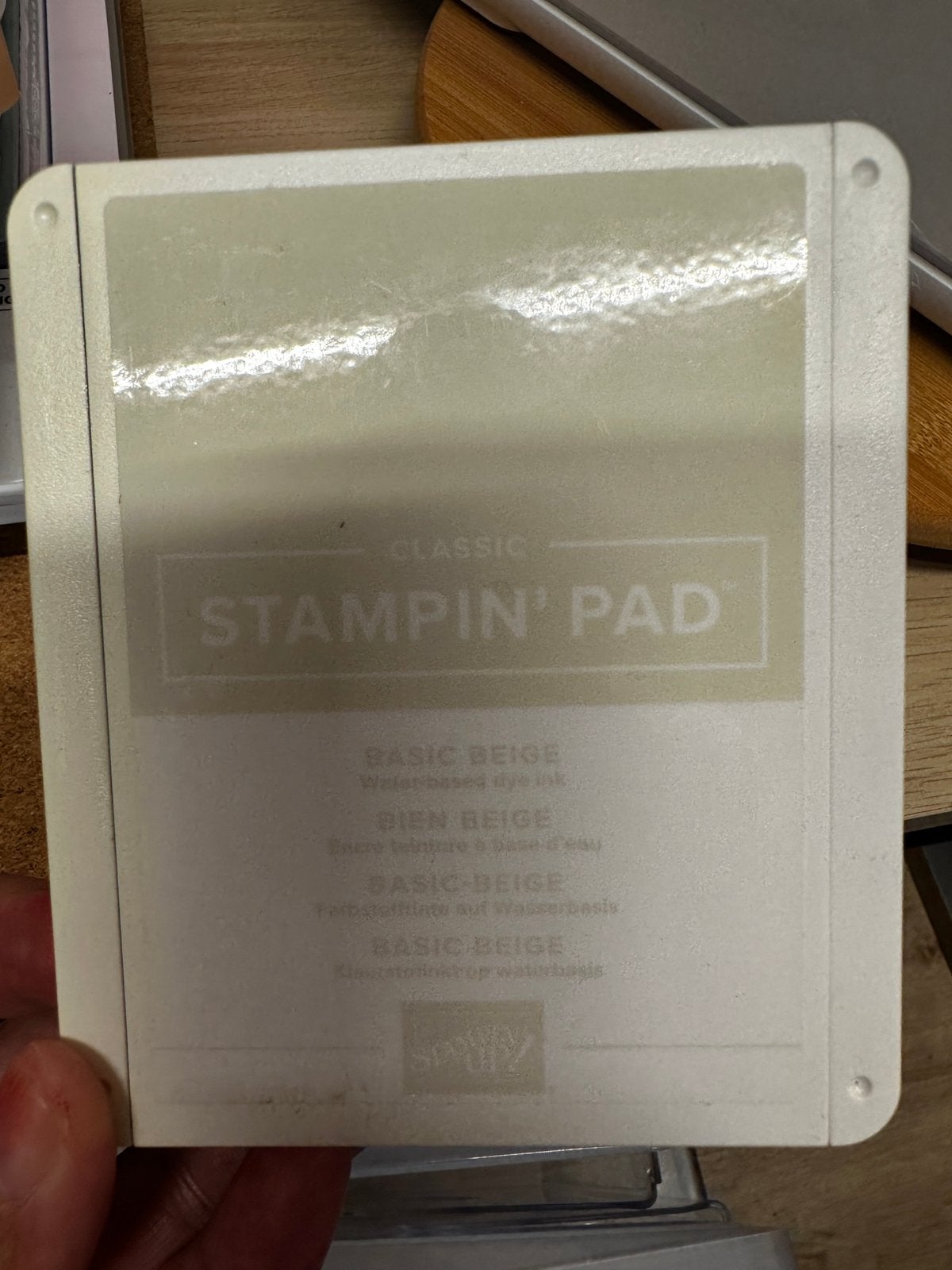 Stampin Up inktpad Basic Beige, Ophalen of Verzenden, Zo goed als nieuw, Inkt, Foam of Stempelhouder