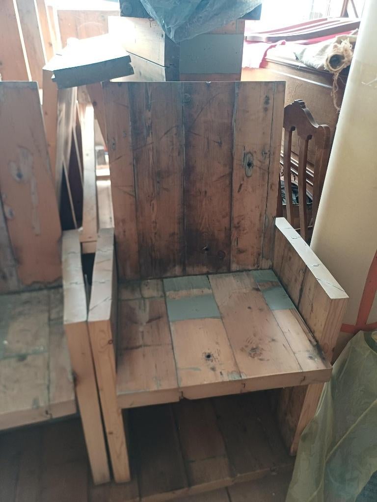 houten stoelen, Huis en Inrichting, Stoelen, Ophalen, Gebruikt, Bruin, Vijf, Zes of meer stoelen