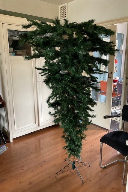 Keuze Kerstboom omgekeerd/ondersteboven of hangend 185 cm, Ophalen, Gebruikt