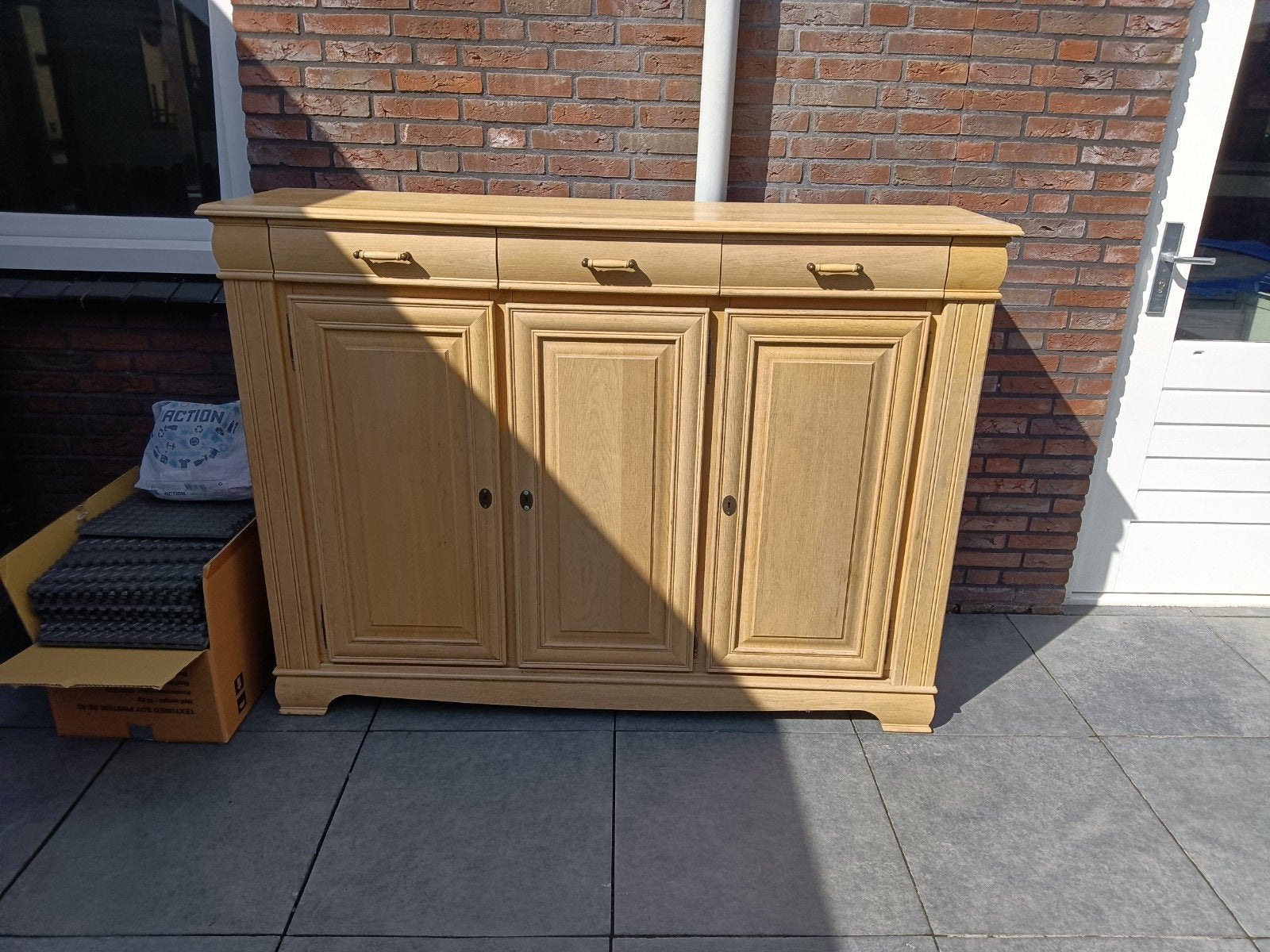 Eiken dressoir, Ophalen, 25 tot 50 cm, 200 cm of meer