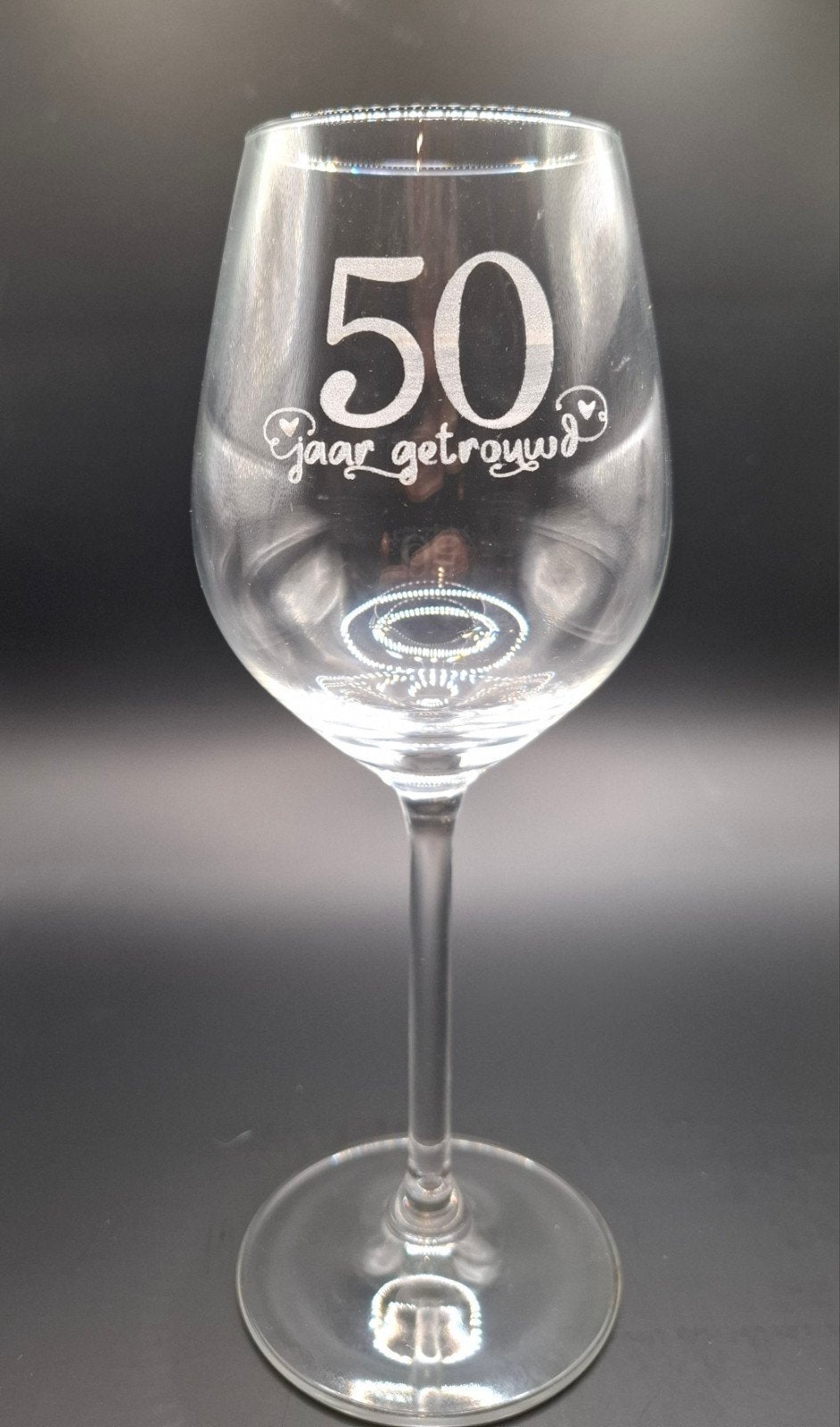 Gepersonaliseerd wijnglas met gravure, Ophalen of Verzenden, Nieuw, Glas