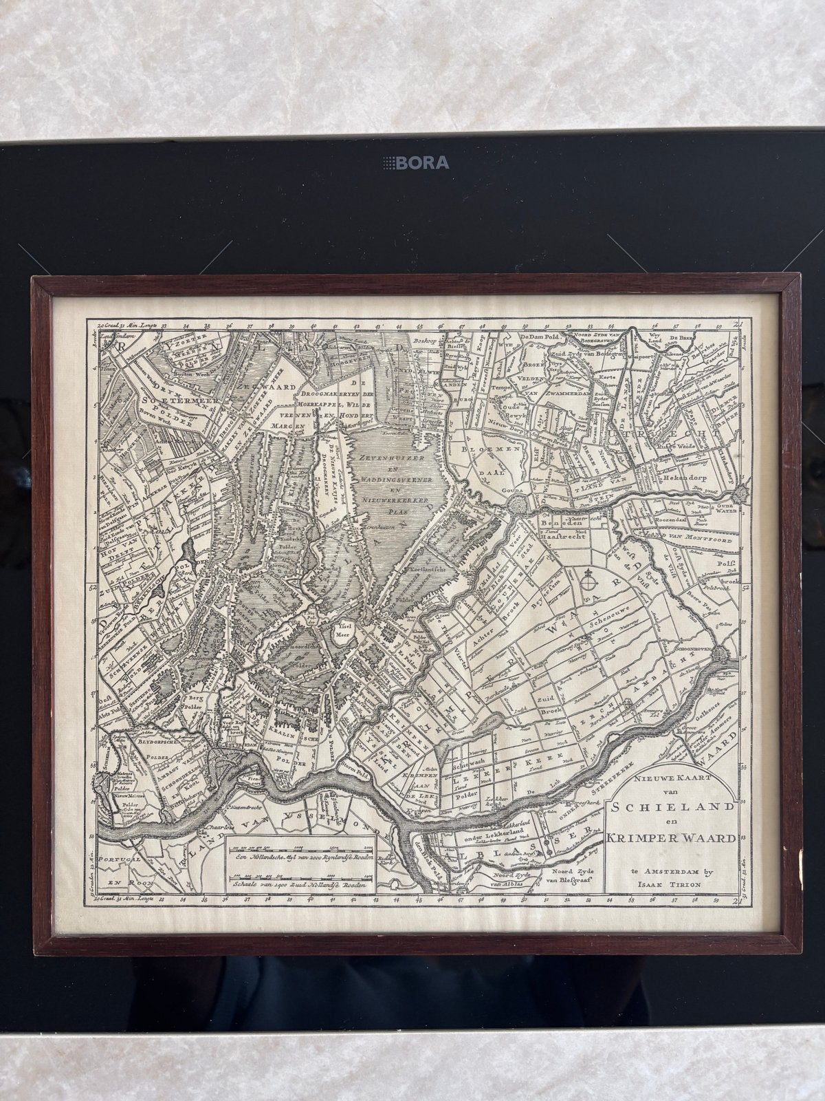 Antieke kaart Schieland en Krimpenerwaard, Isaak Tirion, Boeken, Landkaart, 1800 tot 2000, Nederland, Ophalen
