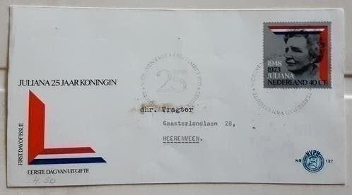 FDC E127 Koningin Juliana 1973 NL beschreven, Postzegels en Munten, Postzegels | Eerstedagenveloppen, Ophalen of Verzenden, Nederland