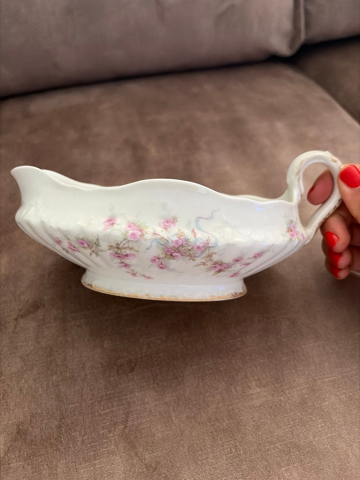 Antieke Théodore Haviland Limoges Sauskom - Rozen Decor, Ophalen