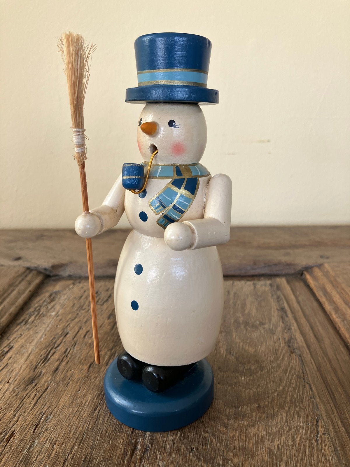 Vintage houten Räuchermann, sneeuwpop, Ophalen of Verzenden
