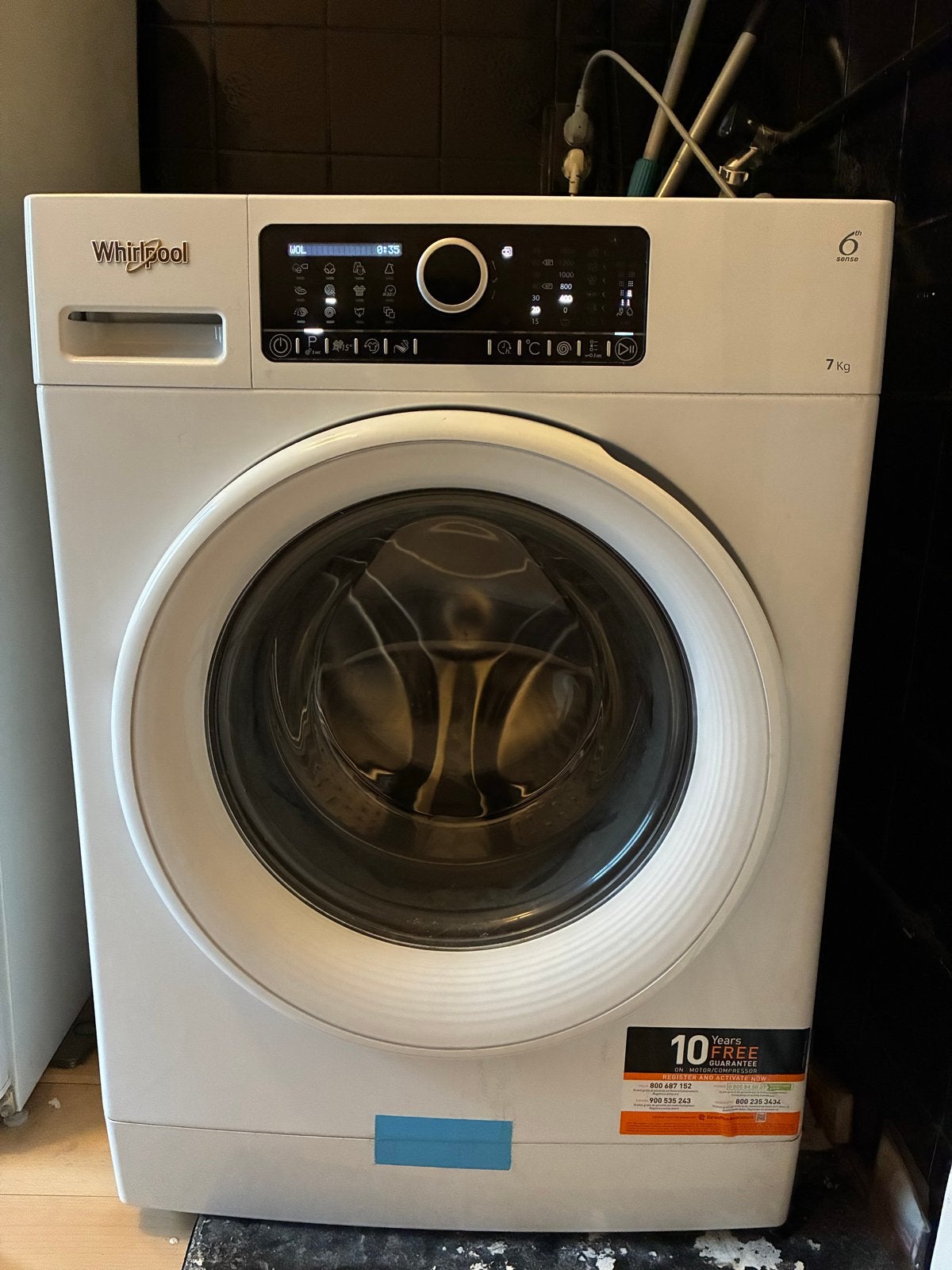 Whirlpool 6th Sense Wasmachine 7kg, Witgoed en Apparatuur, Ophalen, Gebruikt, Voorlader, 85 tot 90 cm