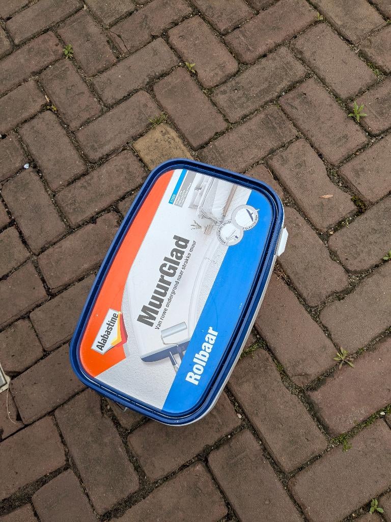 1/3 bak muurglad met zeem en roller, Doe-het-zelf en Verbouw, Verf, Beits en Lak, Ophalen, Gebruikt, Wit