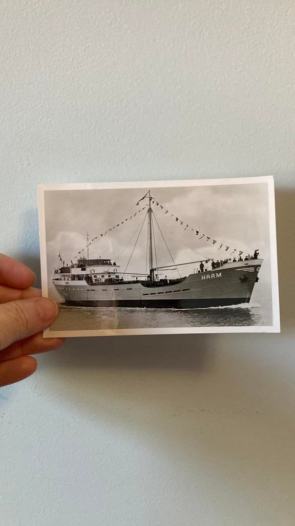 M.S. Harm - fotokaart Groningen, Ophalen of Verzenden, Nieuw, Motorboot, Kaart, Foto of Prent