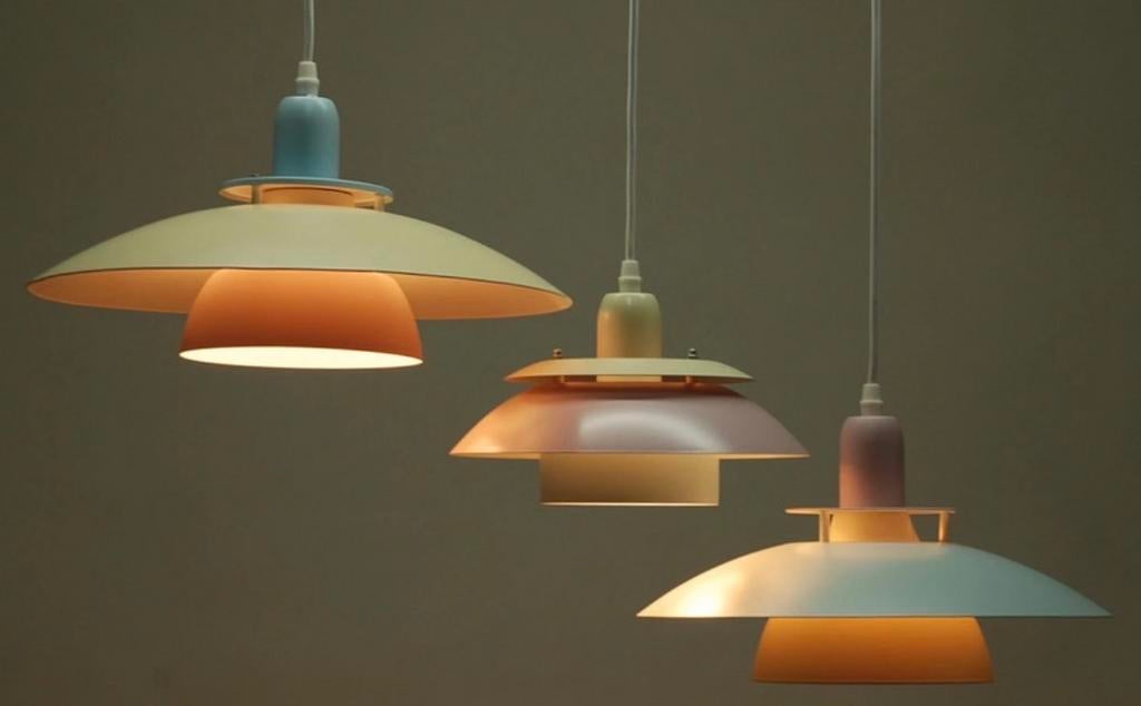 Scandinavische Vintage Schaal Hanglampen - 3 stuks, Ophalen of Verzenden