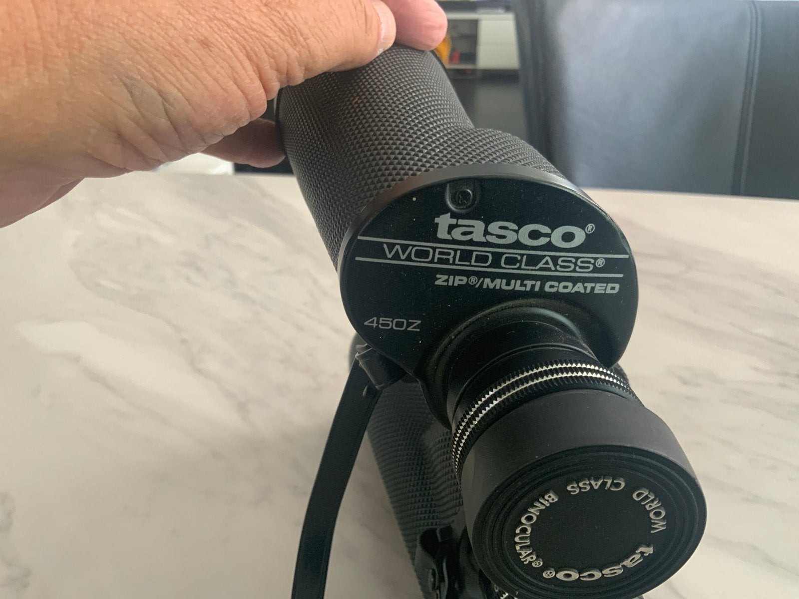 Tasco World Class 10x50mm verrekijker, Ophalen, Gebruikt, 8 tot 12x, Porro (met knik)