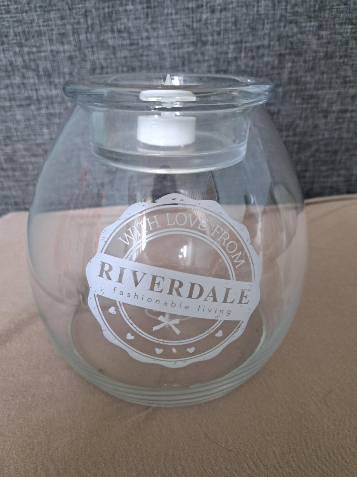 Riverdale glazen stolp met deksel 20 cm hoog / 20 cm breed, Ophalen of Verzenden