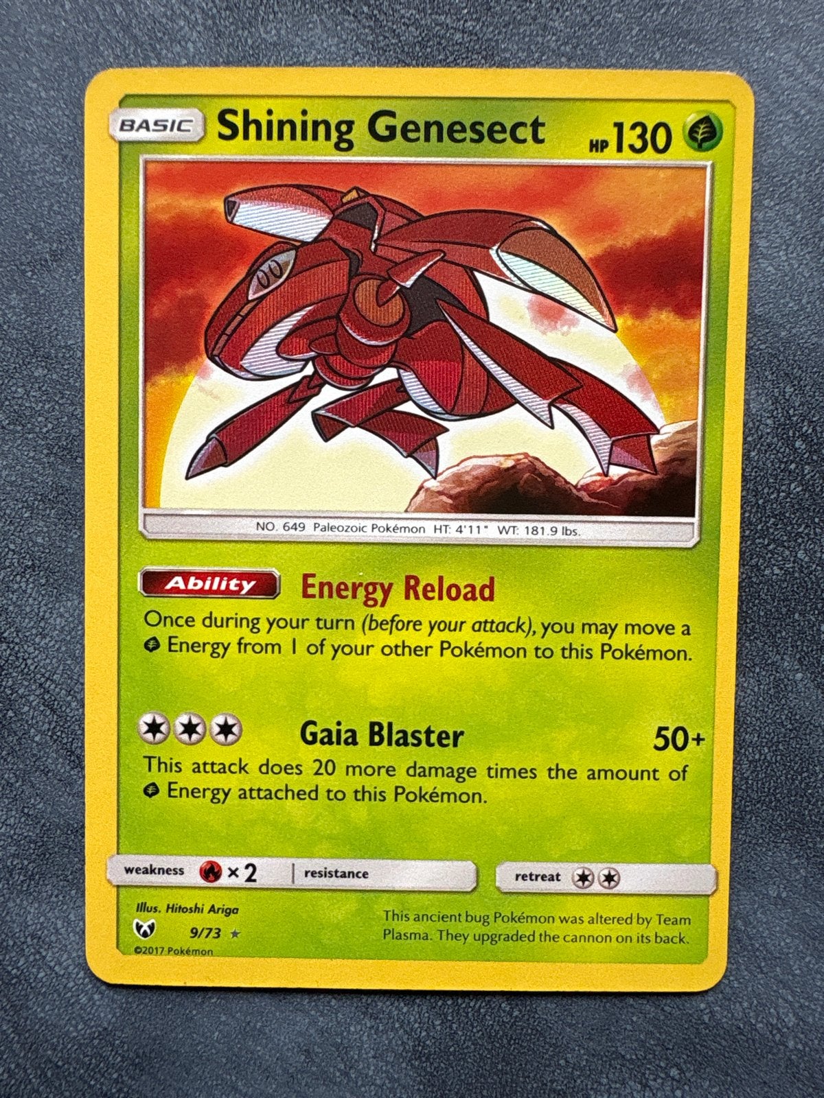 Shining Genesect 9/73 Pokémon Kaart, Ophalen of Verzenden, Zo goed als nieuw, Losse kaart, Foil