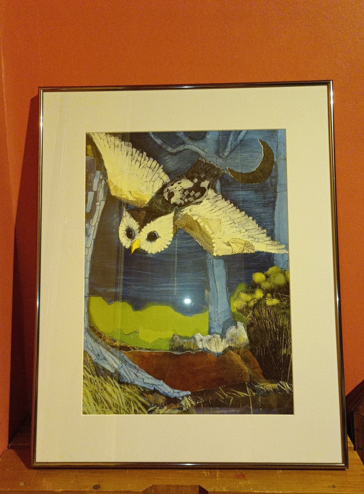 Uil in de nacht - Uniek kunstwerk met diepte, Ophalen of Verzenden