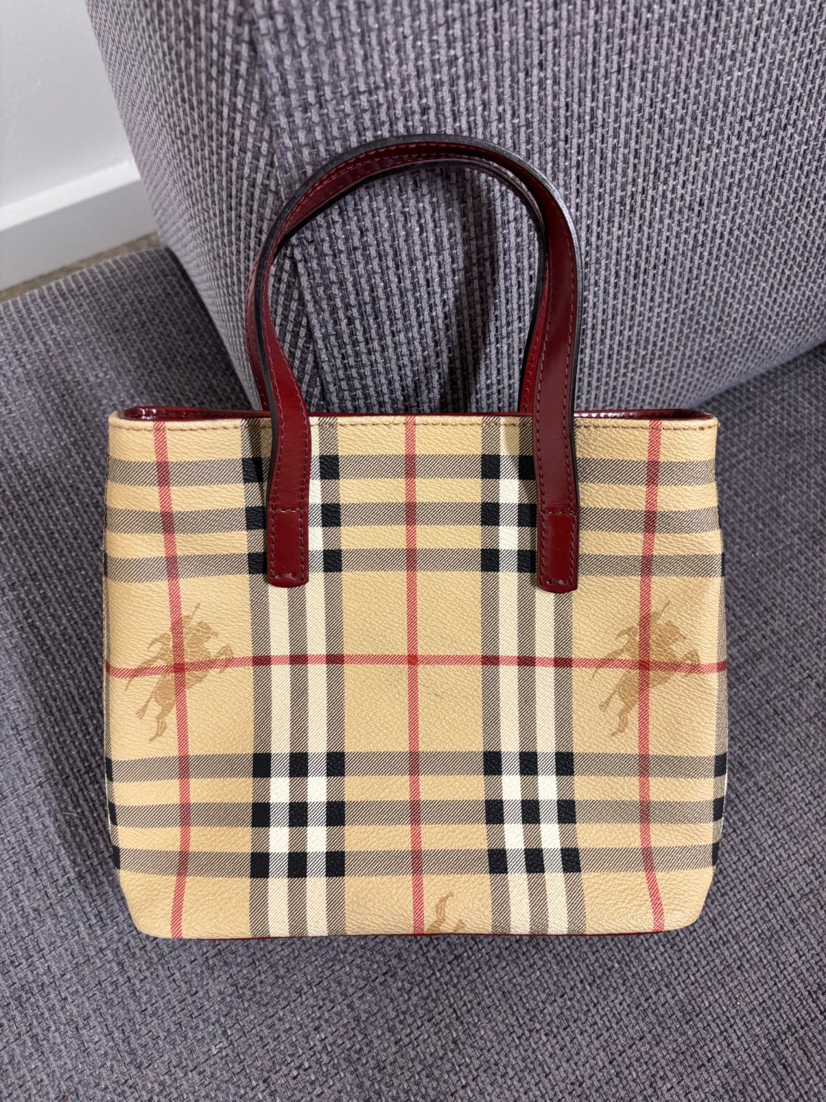 Burberry mini tote tasje, Ophalen of Verzenden, Zo goed als nieuw, 30 cm of meer, Minder dan 35 cm