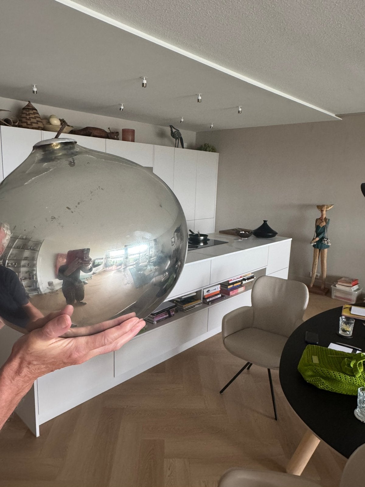 Vintage grote  heksenbol zwaar dik glas, Ophalen, Zo goed als nieuw
