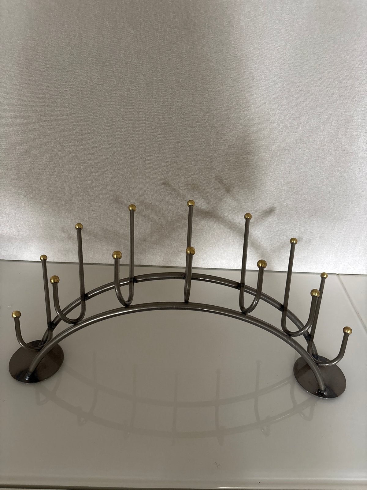 Metalen wandkapstok met gouden accenten, Huis en Inrichting, Woonaccessoires | Kapstokken, Wandkapstok, Gebruikt, Ophalen of Verzenden