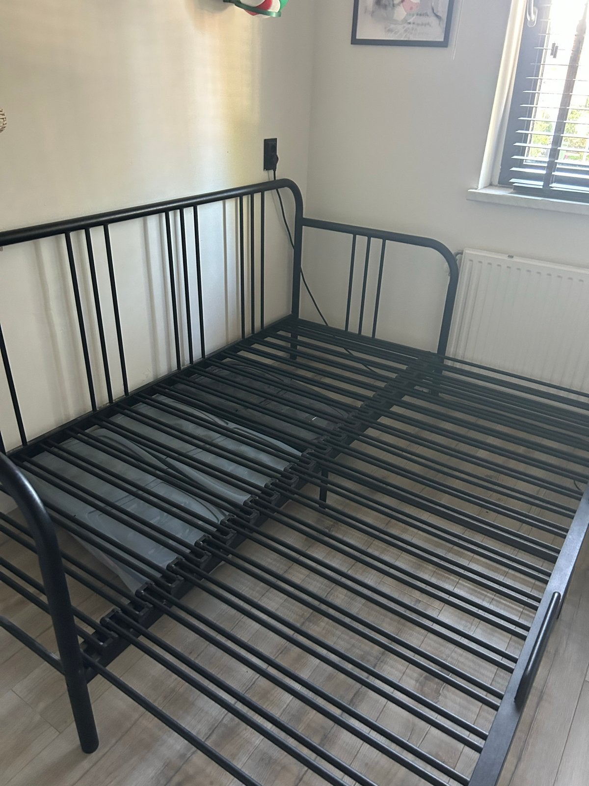 IKEA fyresdal bedbank - Zwart, uitschuifbaar, Ophalen, Zwart, Tweepersoons, 80 cm