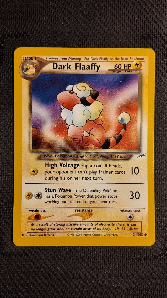 Dark Flaaffy 34 Neo Destiny | Pokemon kaart, Ophalen, Zo goed als nieuw, Losse kaart