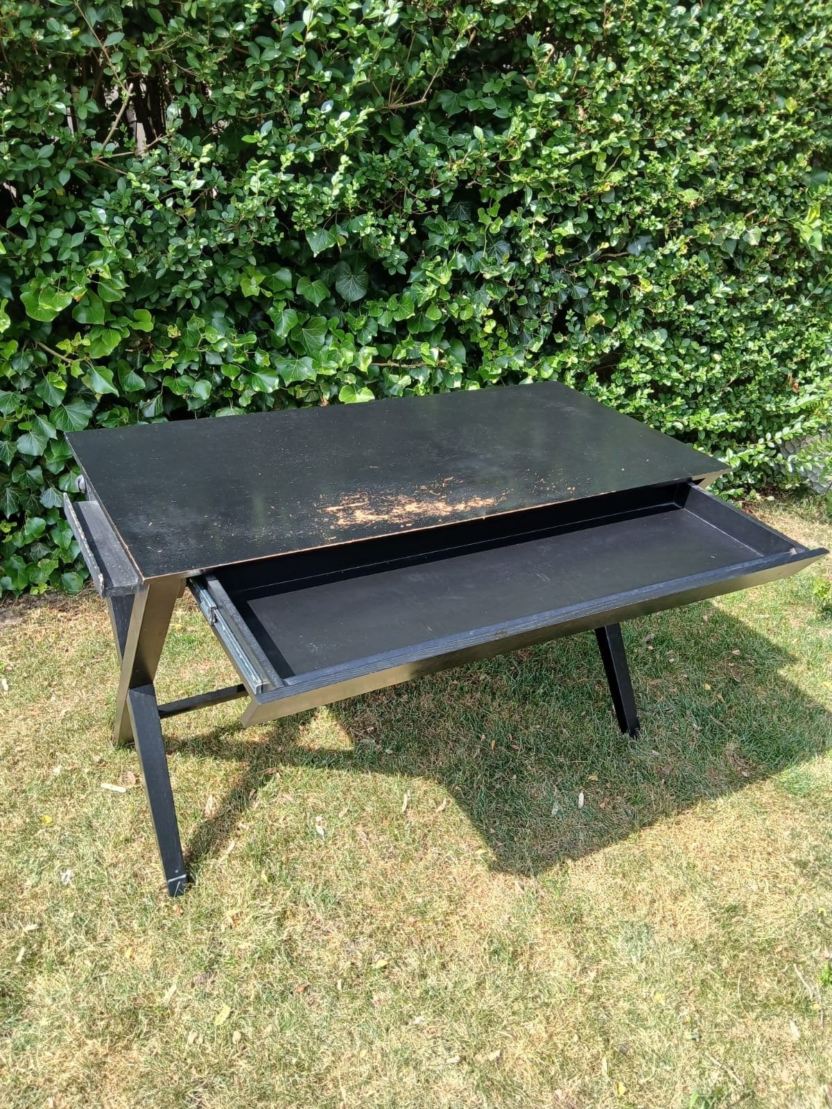 Gratis bureau met lade, Ophalen, Zwart, Gebruikt, Hout