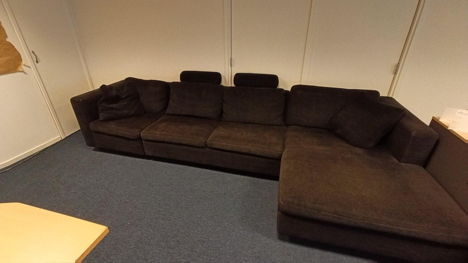 Comfortabele Zwarte Hoekbank, Huis en Inrichting, Banken | Bankstellen, Ophalen, Modern, Comfortabel, Gebruikt, 100 tot 125 cm