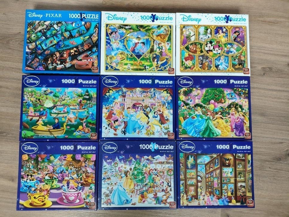 Disney puzzels van 1000 stukjes van merk king, Ophalen of Verzenden, 500 t/m 1500 stukjes, Zo goed als nieuw