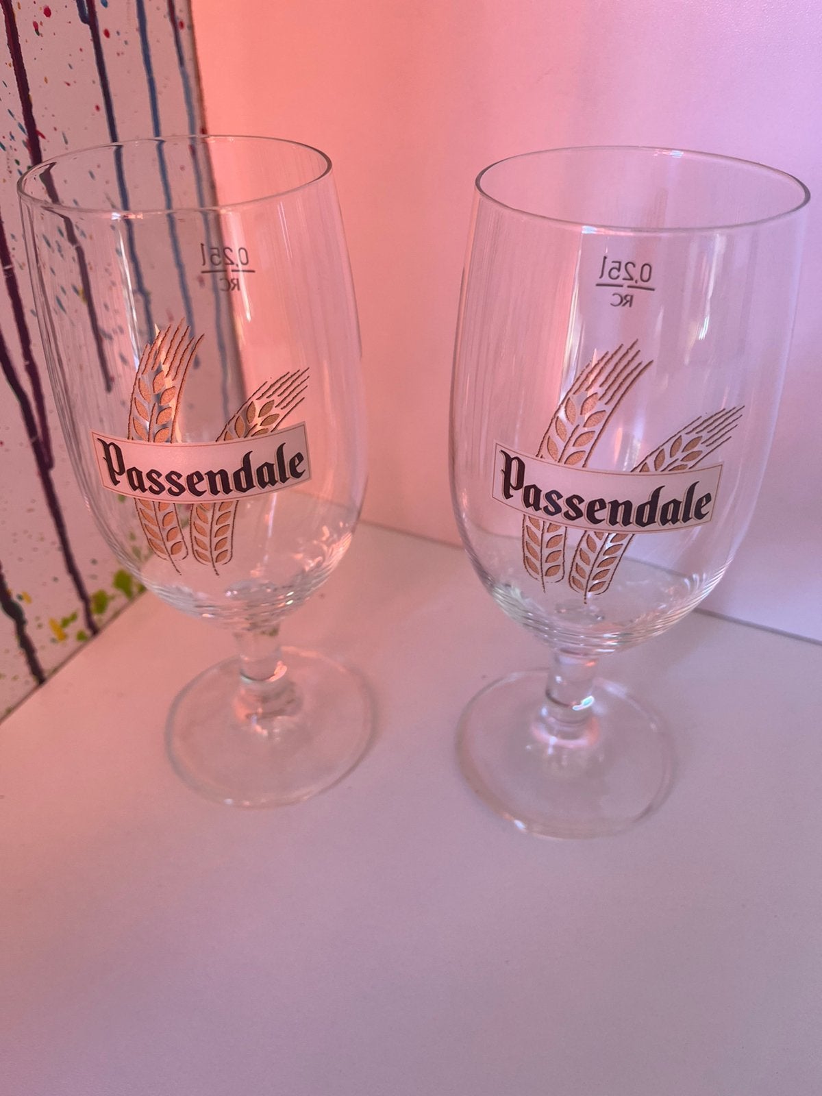 Passendale bierglazen set van 2 glazen, Ophalen of Verzenden, Nieuw, Glas of Glazen, Overige merken