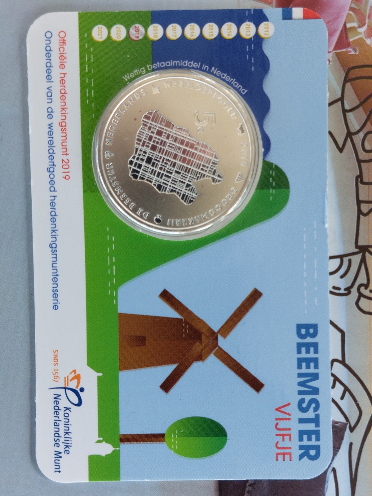 Coincard 5 euro munt Beemster Vijfje 2019, Ophalen of Verzenden