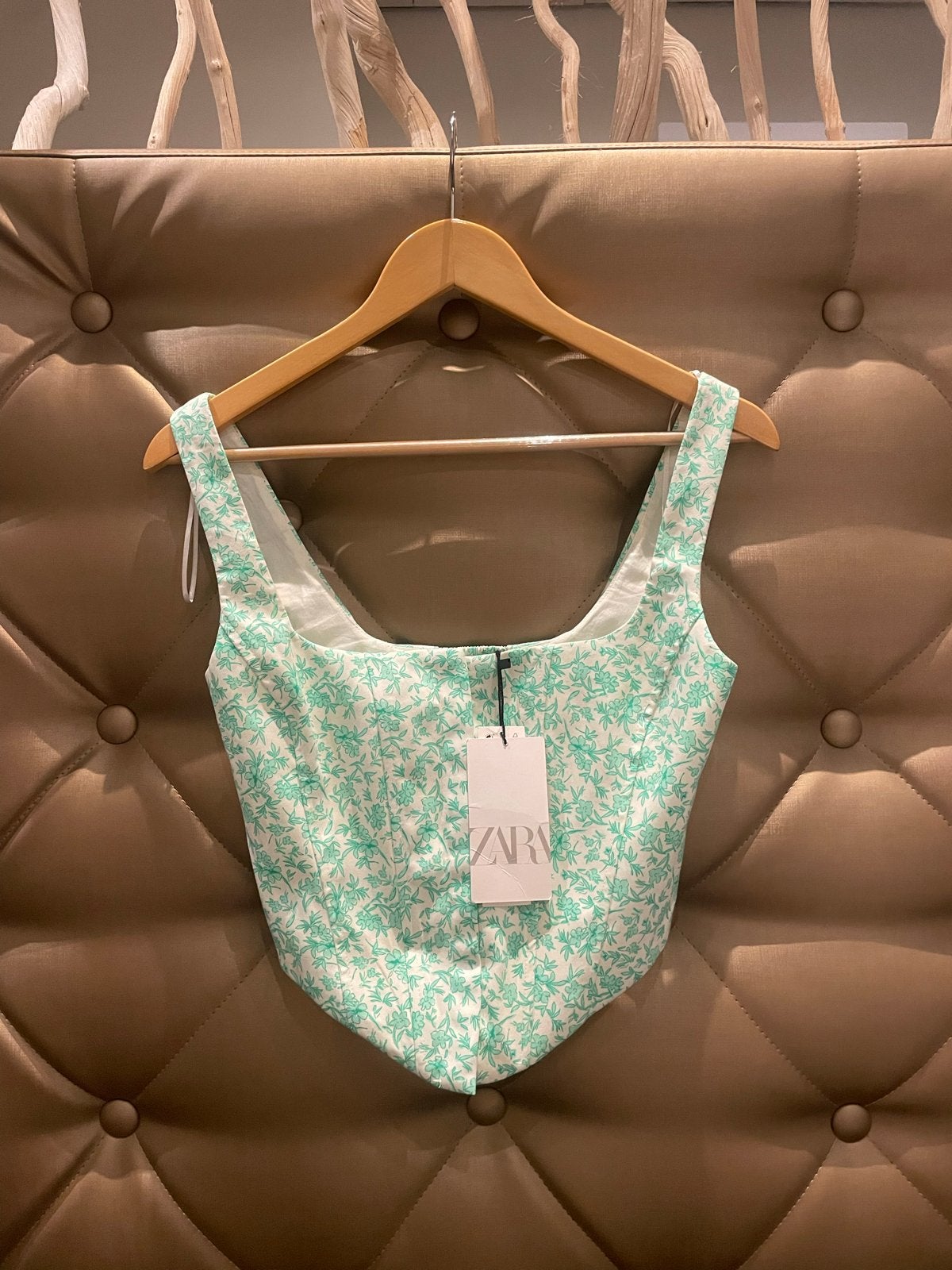 Zara Corset Top - Nieuw met prijskaartje!, Nieuw, Ophalen of Verzenden, Groen, Maat 36 (S)