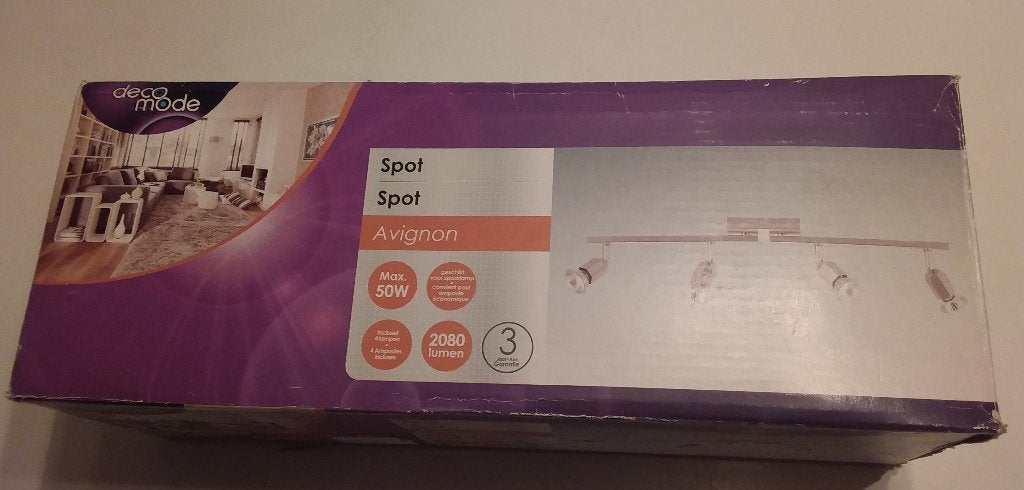 Plafondlamp chroom (NIEUW IN DOOS), Huis en Inrichting, Ophalen, Zilver, GU10, Design
