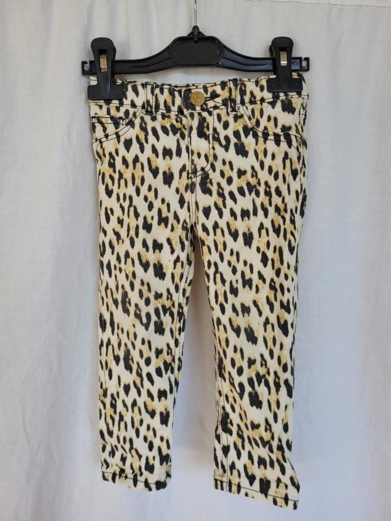 Stoere luipaard print broek mt 92 merk River Island Mini, Broek, Meisje, ., Ophalen of Verzenden