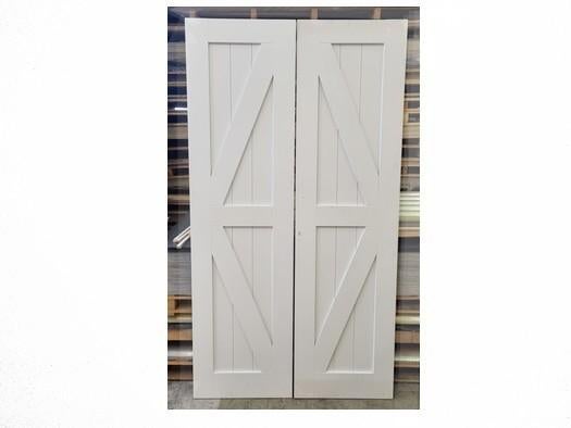 Schuifdeuren /  klapdeuren  63x231.5 cm - Hardhout, Doe-het-zelf en Verbouw, Ophalen, 120 cm of meer, Binnendeur, 200 tot 215 cm