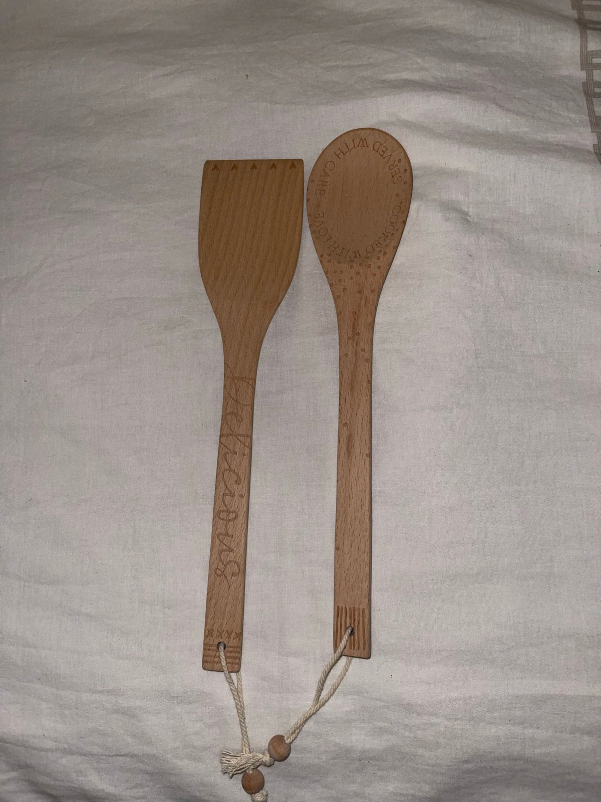 Riviera Maison Houten Lepel en Spatel Set, Overige typen, Hout, Ophalen of Verzenden, Zo goed als nieuw