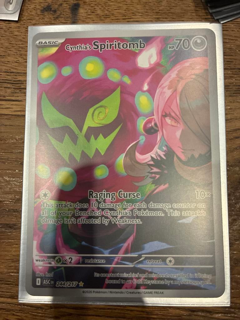 Cynthia's Spiritomb Pokémon Kaart (244/217) ASCEN, Ophalen of Verzenden, Zo goed als nieuw, Losse kaart