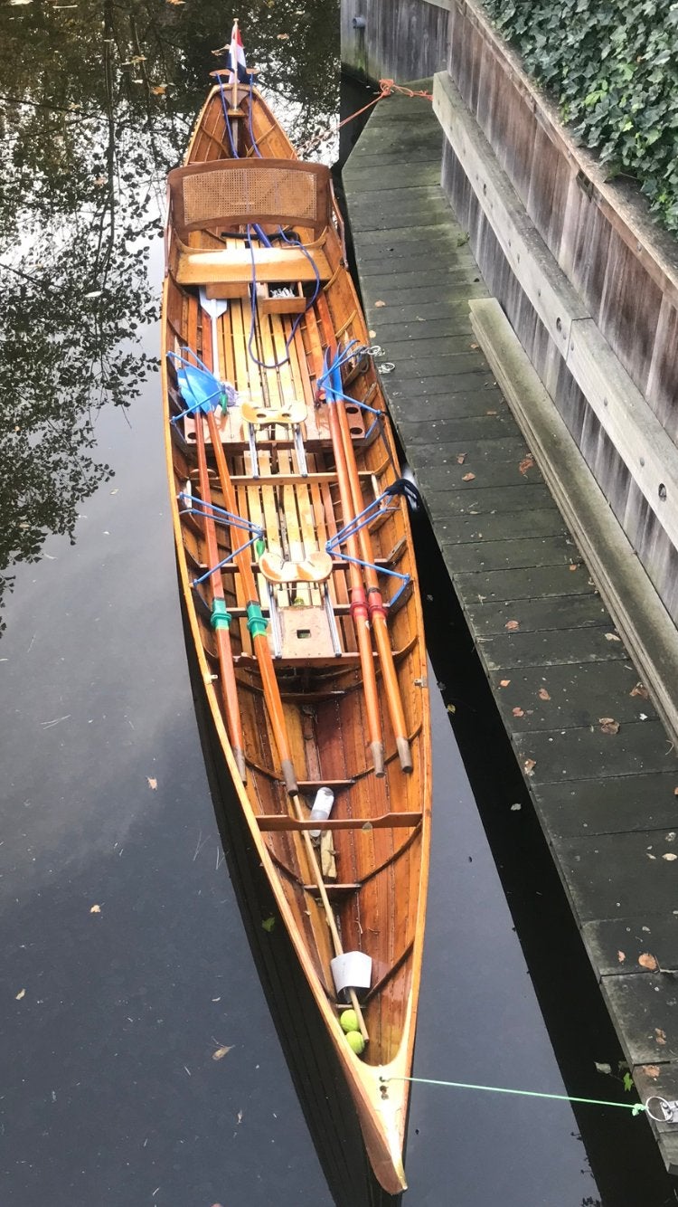 Prachtige houten roeiboot met trailer en accessoires, Watersport en Boten, Ophalen, Gebruikt, 1 m, Wherry
