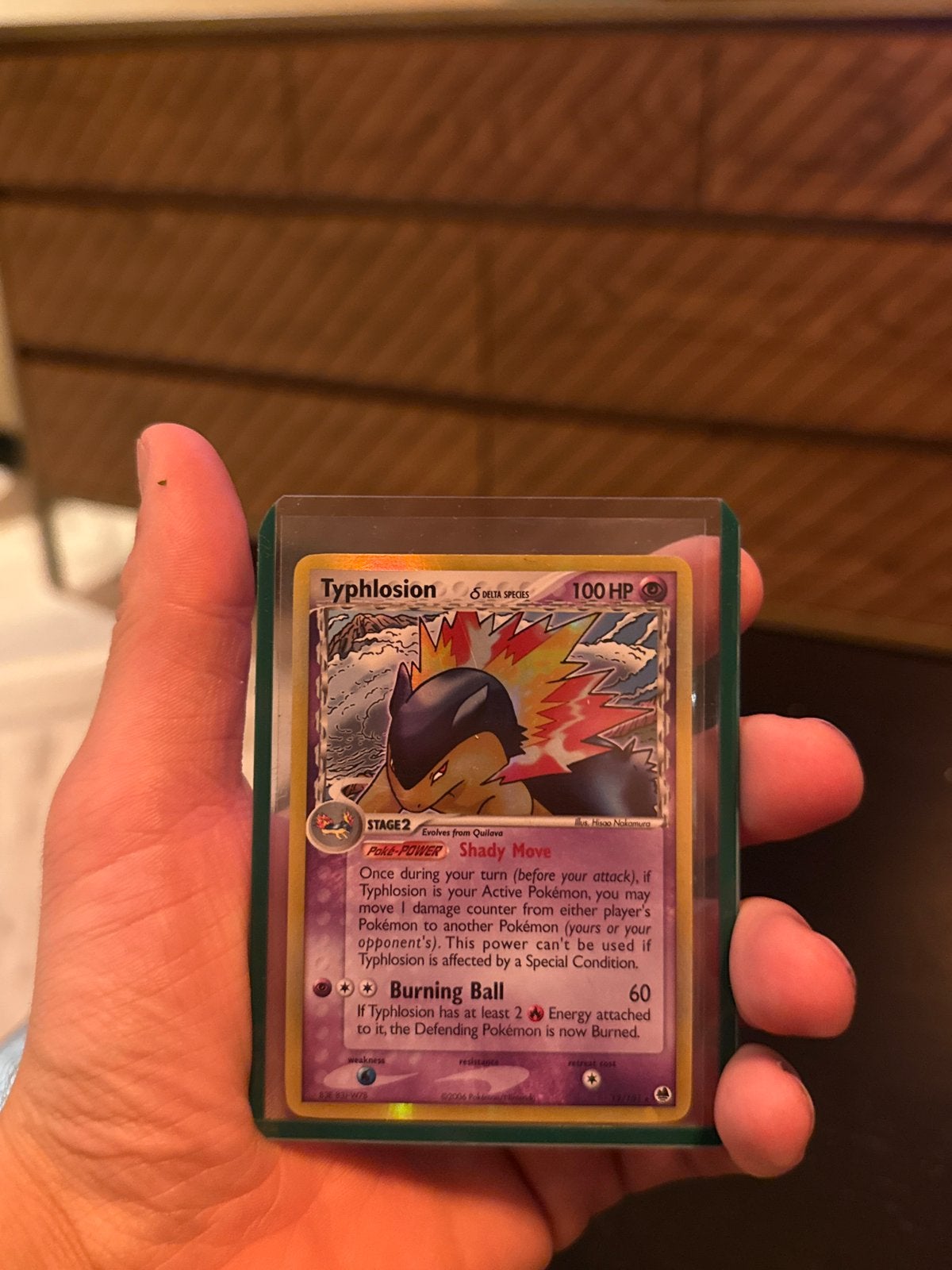 Typhlosion δ Holo 12/101 –EX Dragon Frontiers – Pokémon 2006, Ophalen of Verzenden, Zo goed als nieuw