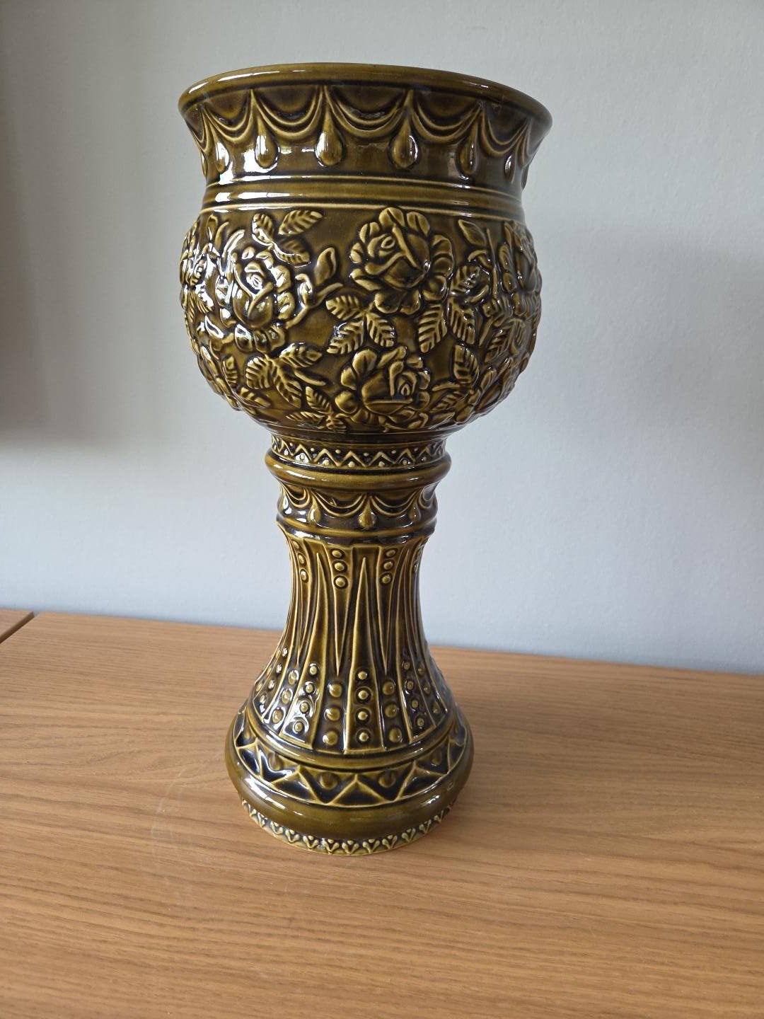 West Germany bloempot op voet (45 cm hoog), Antiek en Kunst, Ophalen