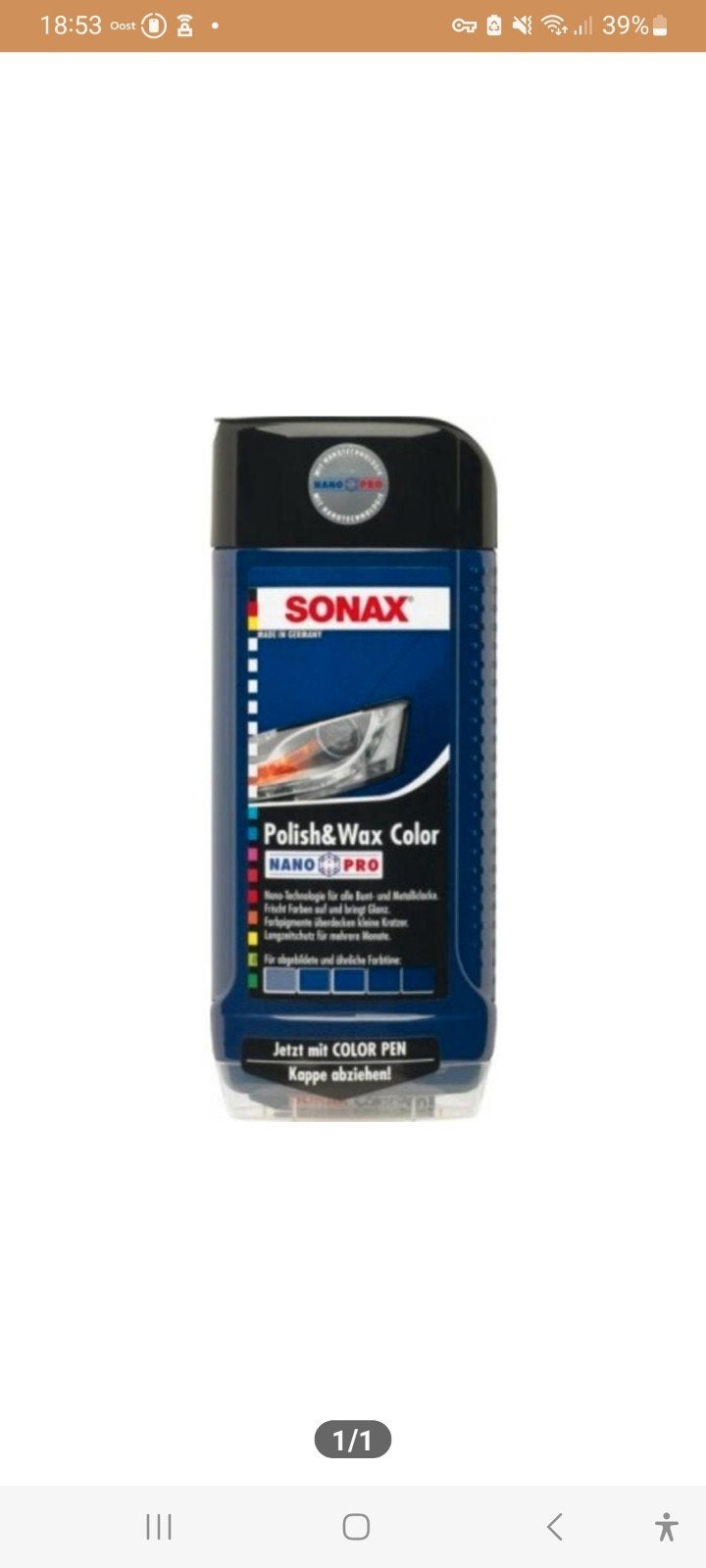 Sonax Polish & Wax Color, Ophalen of Verzenden
