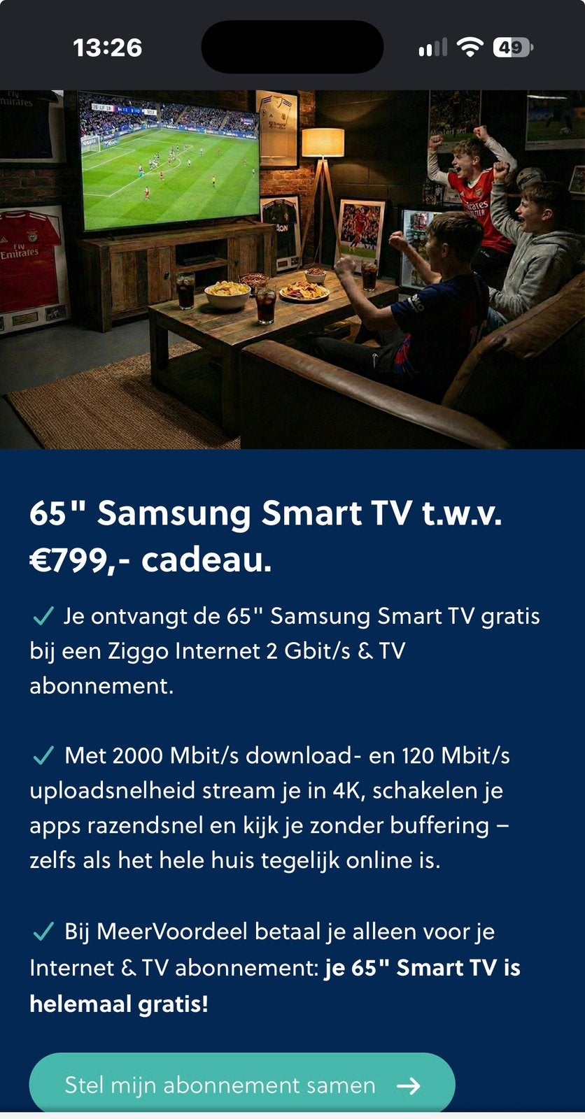 Nieuwe samsung smarttv 65 inch TE RUIL TEGEN drone dji ofeen, Eén persoon, Overige typen