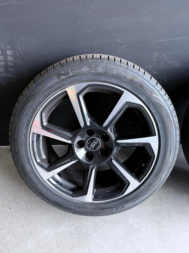 Audi Sport Q3 4x velgen met band 255/45R19 S-Line, Ophalen, 18 inch, Gebruikt, Banden en Velgen