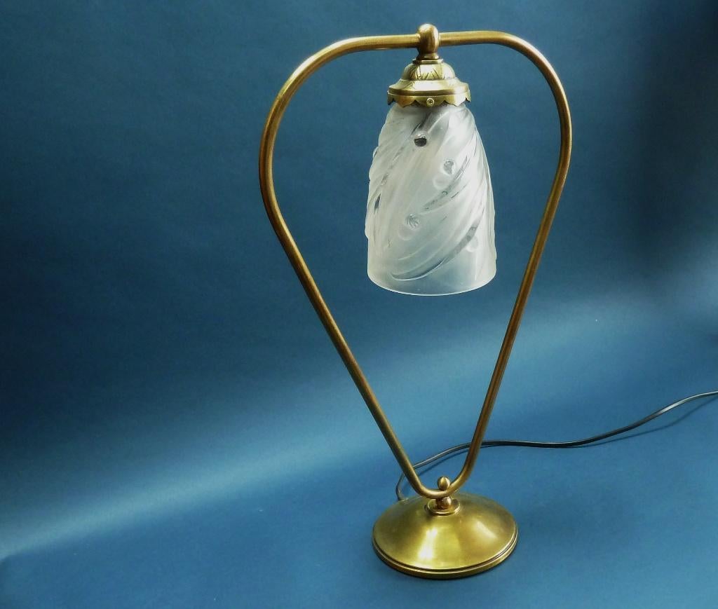 Art deco  Sabino  table-desk  lamp, Ophalen of Verzenden, Gebruikt, Glas