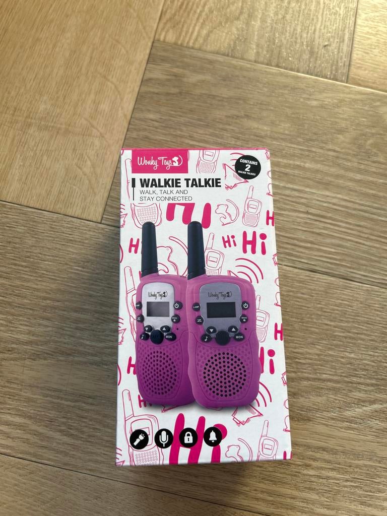 Wonky Toys Walkie Talkie Set - Roze (2 stuks), Ophalen of Verzenden, Zo goed als nieuw, Portofoon of Walkie-talkie