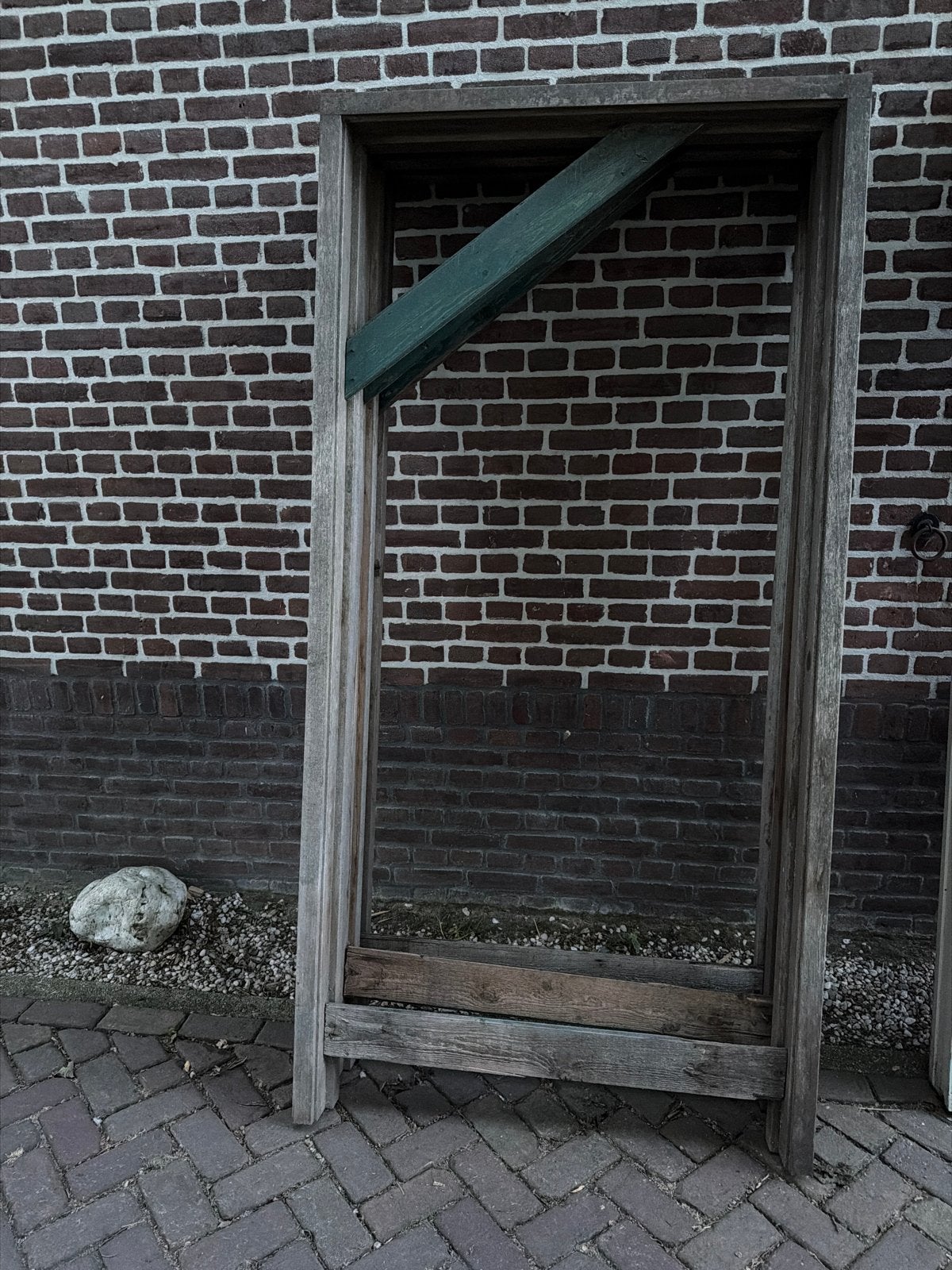 3 Hardhouten kozijnen 207x104 cm voor schuur/garage, Gebruikt, Overige typen, 200 tot 215 cm, Hout