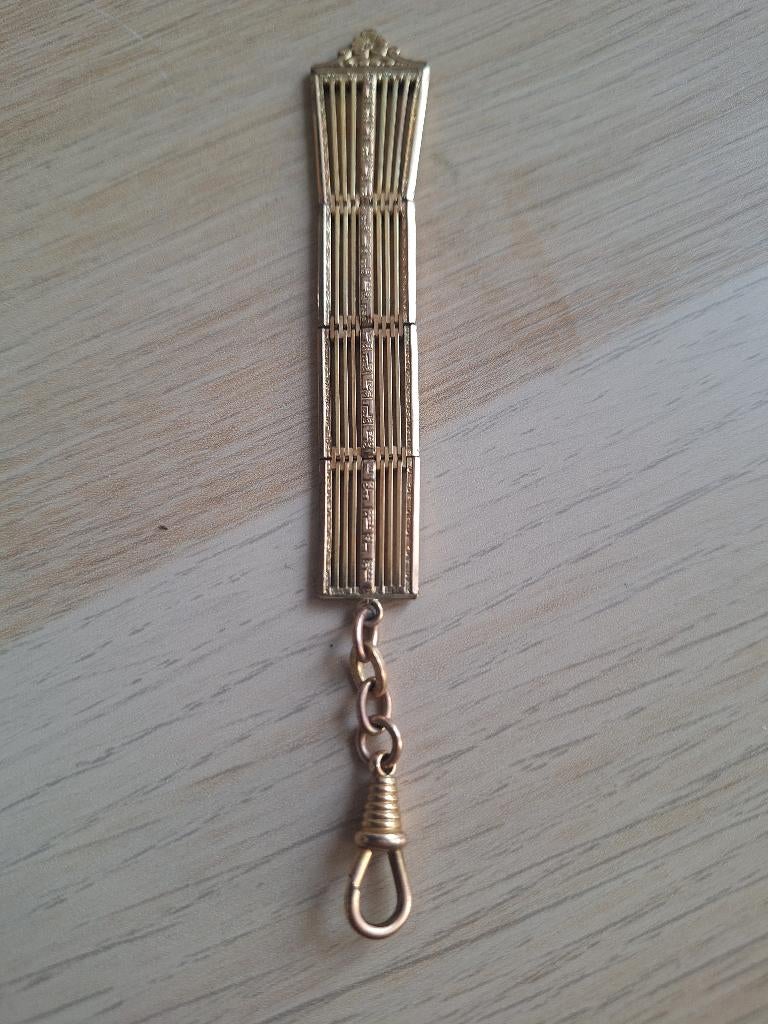 Antieke horlogeketting "AM Double" Andreas Daub Pforzheim, Ophalen of Verzenden, Overige materialen, Ketting, Verguld