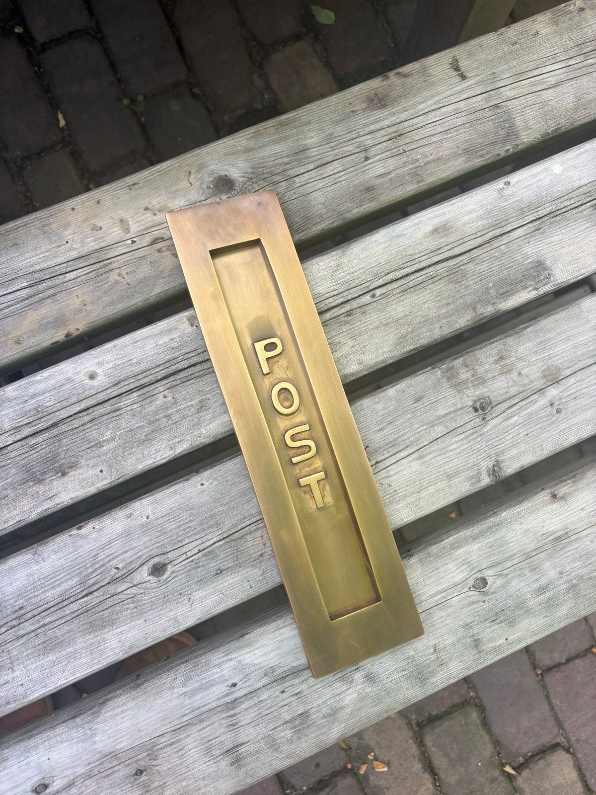 Koperen brievenbus voor gevel - Klassiek design, Gebruikt, Ophalen of Verzenden, Klassiek, Goud