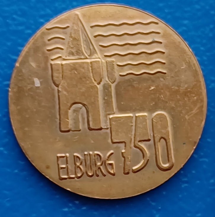 Herdenkingspenning Elburg 750 jaar - 1983 (Medailleslag), Postzegels en Munten, Penningen en Medailles, Verzenden, Brons, Nederland
